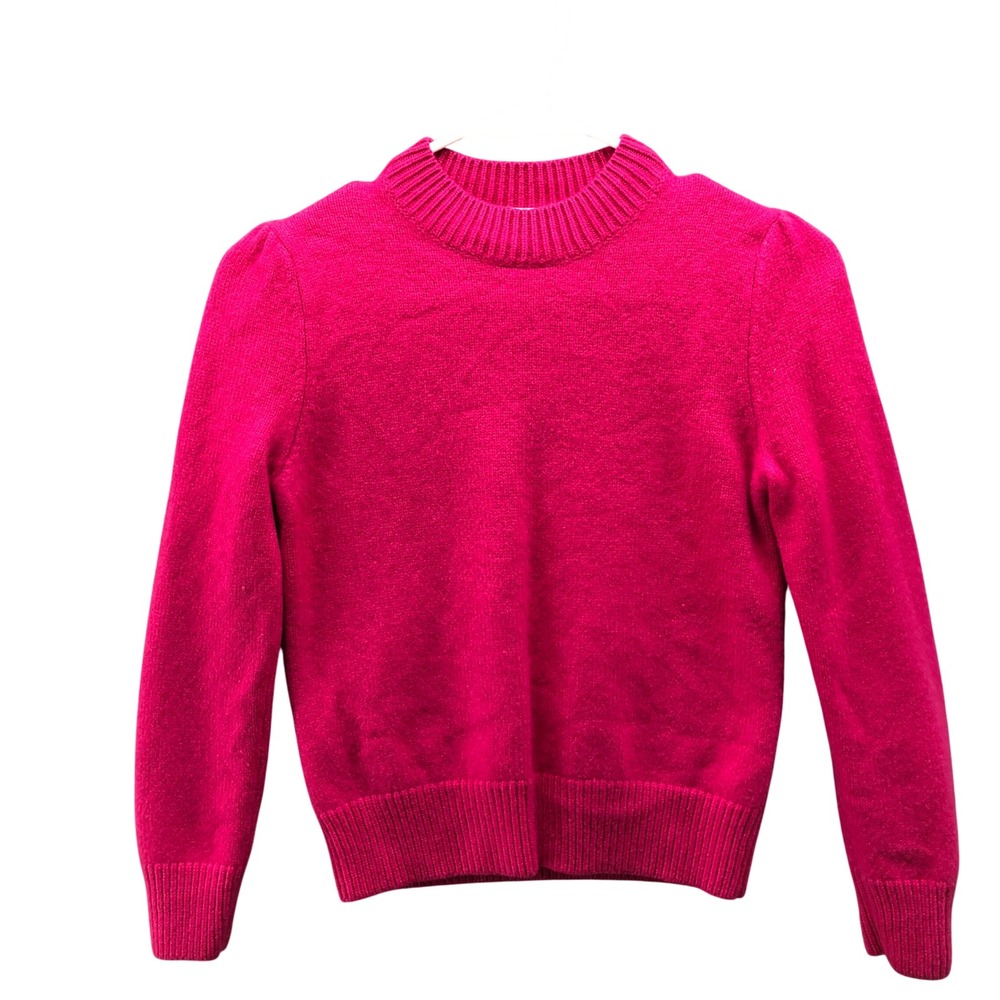 CO Collection 100% Cashmere Sweater Womens S Pink Crewneck Puff Sleeve